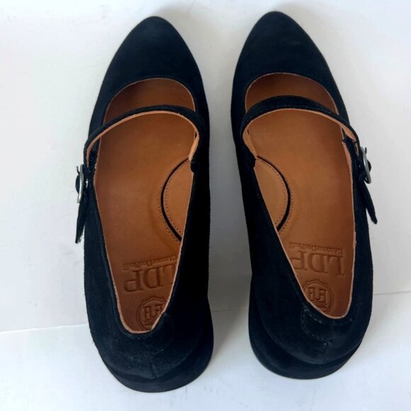 L’Amour Des Pieds Katriel Mary Jane Black Suede Women Block Heel Pumps Size 7.5 - Picture 5 of 12